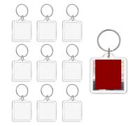 Llavero acrílico personalizado con marco de fotos, llavero transparente personalizado para parejas, familiares y amigos, formas circulares y cuadradas disponibles (cuadrado, 1 unidad)