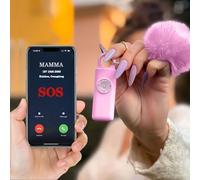 Llavero alarma antipinchazos, dispositivo antiagresión SOS llamada automática, envío instantáneo posición GPS, sirena 130 dB, defensa personal y autodefensa para mujeres, niños y ancianos (rosa)