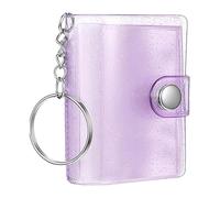 Llavero Álbum de fotos Mini - Álbum de bolsillo transparente 24 fotos | Álbum de llaves DIY Recuerdo hecho a mano 5 cm | Recuerdo cabina de fotos regalo, PP, 5 Cm, morado, Se référer au descriptif