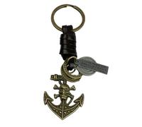 Llavero Ancla Marinero Pirata Color Bronce - Llaveros Ancla de Barco con Calavera Pirata - Accesorio de llaves amantes del Mar, Navegación Anclas, Barcos, Timón… - Llavero unisex hombre y mujer