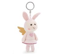 Llavero ángel de la Guarda Conejo con corazón 10cm Rosa - Colgante Animal de Peluche - para Colgar en la Llave, Bolso, Mochila, y Mucho más, para niños y Adultos, una excelente Idea de Regalo