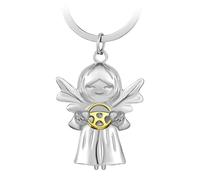 Llavero Angel de la Guarda Sosteniendo el Volante Colgante de la Suerte Llaveros Personalizados Conduce con Cuidado Carnet Colgante Angel Conducir Regalo para Conductores Familiares Amigos - Oro