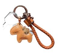 Llavero Año Del Caballo 2026,Ornamento Cartera de Cuero - Colgante De Mochila Año Nuevo | Para Niños Adolescentes Adultos Coleccionistas Estudiantes Viajeros Oficina Coche Mochilas Maletas, marrón