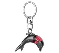 Llavero Antiestático Con Delfín Portallaves portátil con forma de delfín | Llavero Eliminador De Estática Coche Para Asa Metálica Puerta Coche Hogar Oficina Viaje Casa Rosa