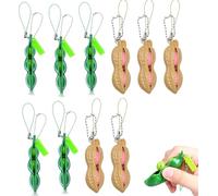 Llavero antiestrés con Forma de judía 10 Unidades Juguetes sensoriales para ansiedad tamaño Mini Verde Uso Escolar y Diario