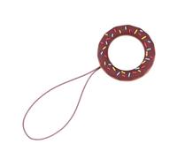 Llavero Antipérdida en Forma de Donut, Correa Creativa de Silicona Marrón | Agarre Cómodo para Dedo, Ligero y Decorativo, Accesorio Llavero, para Cámara y Mp3 en Trabajo o Evento