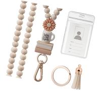 Llavero artesanal con símbolo de esfera de madera con decoración, transportable, múltiples códigos funcionales, para uso diario, etiqueta de identidad de oficina con