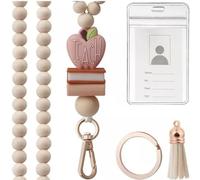 Llavero artesanal con símbolo de esfera de madera con decoración, transportable, múltiples códigos funcionales, para uso diario, etiqueta de identidad de oficina con