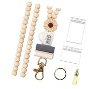 Llavero artesanal con símbolo de esfera de madera con decoración, transportable, múltiples códigos funcionales, para uso diario, etiqueta de identidad de oficina con