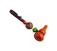 Llavero artístico de calabaza de cristal colgante con piedras multicolor para coches y decoración del hogar, accesorio de Feng Shui, Jaspe rojo, Talla única