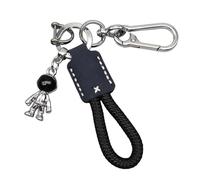 Llavero Astronaut 3,8 x 2 cm Zinc Alloy Space Charm with 11 x 2,7 cm Lanyard and 7 cm Metal Buckle 30 g Handbag Pendant for Kids Boys Men Backpack Wallet, oscuro, Se référer au descriptif