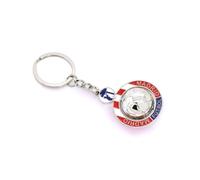 Llavero Atlético, futbol Madrid | Metal Esmaltado Balón Giratorio | Llavero Colchonero Rojiblanco | Original para Forofos del Atleti, Coraje y Corazón