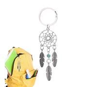 Llavero atrapasueños | Decoración de pared con atrapasueños | Adorno bohemio atrapasueños | Adorno de atrapasueños de perlas - llavero de plumas