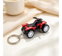 Llavero ATV con diseño de vehículo 3D y lazo de metal | Forma de vehículo esculpida, cadena corta y bucle de metal, detalle decorativo para llaves o punto de fijación
