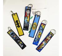 LLavero bordado para motocicletas y coches, llavero de cómics americanos, serie Manga, colgante, cordón para llaves portátil, accesorios KSH-11