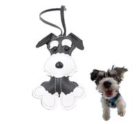 Llavero Cachorro Schnauzer, Llavero de Cumpleaños, Llavero de Cuero Artificial, Llavero de Alta Calidad