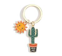 Llavero Cactus, idea de regalo para mujer, amuleto de la suerte del coche y el hogar, regalo Rigolo cumpleaños mejor amiga, ideas de regalo para pareja y colega