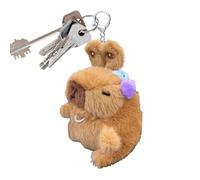 Llavero Capybara Genérico Plush China, Soft Adorable Bag Charm, Animal Charm with Movable Ears, Capybara Keyring for Backpack, Cute Accessory, Keyring Collectible for Men Women Boys Girls Son Daughter