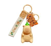 Llavero Capybara, llavero Capybara de dibujos animados - Colgante divertido de Capybara tocando música,Colgante divertido de Capybara, llavero animal realista, juguete Capybara, puerta, Café ligero