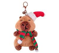 Llavero Capybara - Llavero de peluche Capybara, llavero de peluche con temática navideña | peluche lindo con temática navideña
