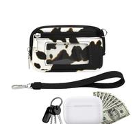 Llavero cartera con cremallera | Travel Wallet Men Women | Large Capacity Coin Purse | Wristlet Wallet Card Holder Credit Card Holder Zipper Pocket Keychain Travel Accessory for Men and Women, Black