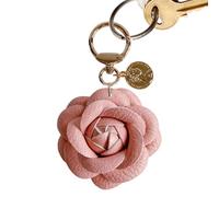 Llavero Charm, Leather Flower Shape Keyring Pendant, 2.17x3.74 Inch Decorative Bag Hat Accessory, Indoor Outdoor Traveling School Tool, Leisure Kids Boys Girls Device, Teens Adults Family Daily Usage