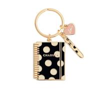 Llavero Charuca Metálico Dorado - Colección Novedades Varios Modelos (2. Agenda Black: Llavero Charuca "Mi Agenda" Black - Charm Metálico Dorado 8x3,8 cm)