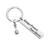 Llavero Chess King Chess Queen Llavero para amantes del ajedrez, regalo para proteger siempre a tu rey/reina, joyería de ajedrez, 5*1.2, Acero inoxidable