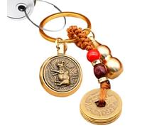 Llavero chino, llavero de la moneda china monedas, God Ox Turn + Five Emperors Money, riferimento alla descrizione