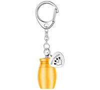 Llavero cilíndrico para cenizas de perro, urna cilíndrica, recuerdo de cremación, llavero conmemorativo con huella de pata para perro
