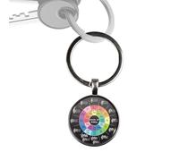 Llavero Circle of Fifths - Llavero de teoría musical, ayuda de aprendizaje de 0,98 pulgadas con uso de acordes, diseño grabado, herramienta de accesorios educativos, regalo de música para estudiantes,