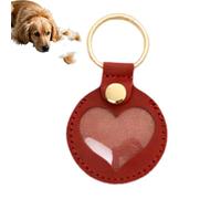 Llavero Coleccionista De Pelo De Mascota - Llavero De C-uero Conmemorativo Para Mascotas En Forma De Corazón | Llav-ero Con Colgante De Recuerdo Creativo De Pelo De Perro Para Mochila, Bolso (Rojo)