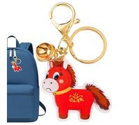 Llavero colgante de caballo - Pieza de colección para el Año Nuevo Lunar 2026 | Colgante Llavero tradicional Caballo 2D - para adolescentes adultos mujeres escolares viajes viajes bolsa bandolera
