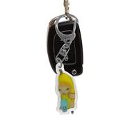Llavero | Colgante de llave de gato llorando en forma de fruta unisex, creativo acrílico 2D teléfono celular con cordón para cartera de bolso, decoración de de escuela, Se référer au