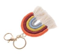 Llavero Colgante de Pared Forma de Cochecito Creativo para Bolso | Metal y Hilo de Algodón Pedrería, Textura Fina y Tacto Cómodo, Color Naranja, Bebés