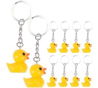 Llavero Colgante de Pato Amarillo en Resina, 10 Piezas | Adorno de Escritorio, Colgante para Bolso y Llaves del Coche, Estilo Simple y Decorativo