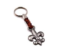 Llavero Colgante Llavero Lirio con Correa de Piel de 7 cm y Anillo de 2,5 cm.