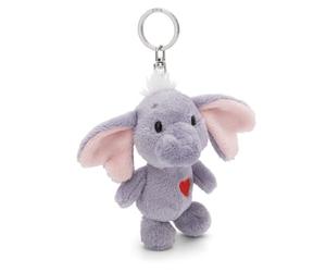 Llavero colgante Love Elephant gris oscuro 10cm ° - Colgante animal de peluche - Para colgar en la llave, bolso, mochila, y mucho más, para niños y adultos, una excelente idea de regalo