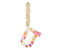 Llavero colorido con forma de letra y mango de botella de agua para mujeres y niñas