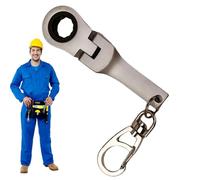 Llavero compacto de carraca - Soporte de llave inglesa, mini llave inglesa, de acero resistente, herramienta de llave grabada | Gad ligero y portátil