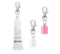 Llavero compatible con bálsamo labial Aquaphor de 0.35 onzas, llavero portátil compatible con tubos de reparación de labios Aquaphor (blanco y rosa)