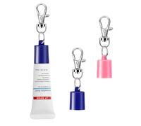 Llavero compatible con bálsamo labial Aquaphor de 0.35 onzas, llavero portátil compatible con tubos de reparación de labios Aquaphor (azul + rosa)