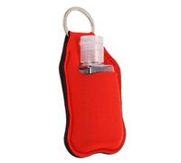 Llavero con 40 botellas exprimibles de 30 ml, recargables y a prueba de fugas con tapa abatible, plástico PET seguro para desinfectante de manos y tocador de viaje, color rojo