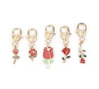 Llavero con 5 rosas rojas de acero inoxidable, regalo para mujeres, llavero personalizado para buenas amigas, mamá, regalos para novia y grandes regalos pequeños para mujeres, plata, S