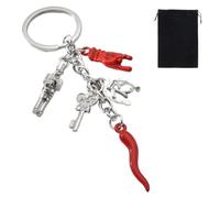 llavero con amuleto de la suerte, llavero con colgante de pimiento rojo, llavero para mujer y hombre, llavero de aleación para cualquier ocasión, idea de regalo de acero