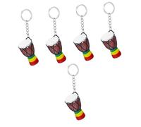 Llavero con anillo en miniatura de tambor africano, colgante, decoración para bolso, accesorio para mochila, 5 uds.