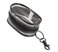Llavero con billetera transparente - Pequeña propiedad de monedas de PVC con cremallera y llavero | Bolsa de almacenamiento de teléfono para niños, viajes, esenciales cotidianos, vacaciones, Negro