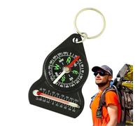 Llavero con Brújula - Llavero Portátil para Senderismo 3 En 1 De 4,5 Cm, Brújula Pequeña, Medidor De Temperatura, Herramienta De Supervivencia | Llaveo Compacto De Al Aire Libre para Acampar