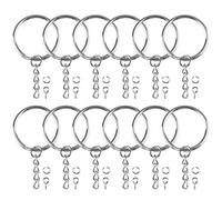 Llavero con Cadena Juego de 50 Piezas 25mm Anillos de Salto llaveros con Cadena de Metal Anillo de Llave con Pasadores de Tornillo y Anillas Abiertas para Manualidades Fabricación de Joyas