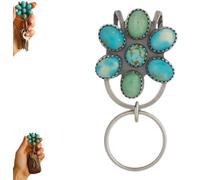 Llavero con clip for bolso con diseño de flores turquesas, ideal for encontrar tus llaves, llavero con flores for mujer, llavero con clip for bolso de fácil acceso, ideal for regalar a una mujer